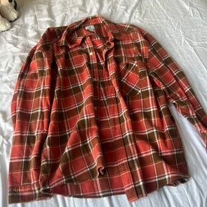 H&m plaid shirt color red size XL